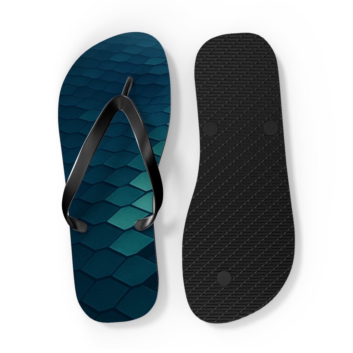 Staggered Hex Ripple personalized beach flip flops