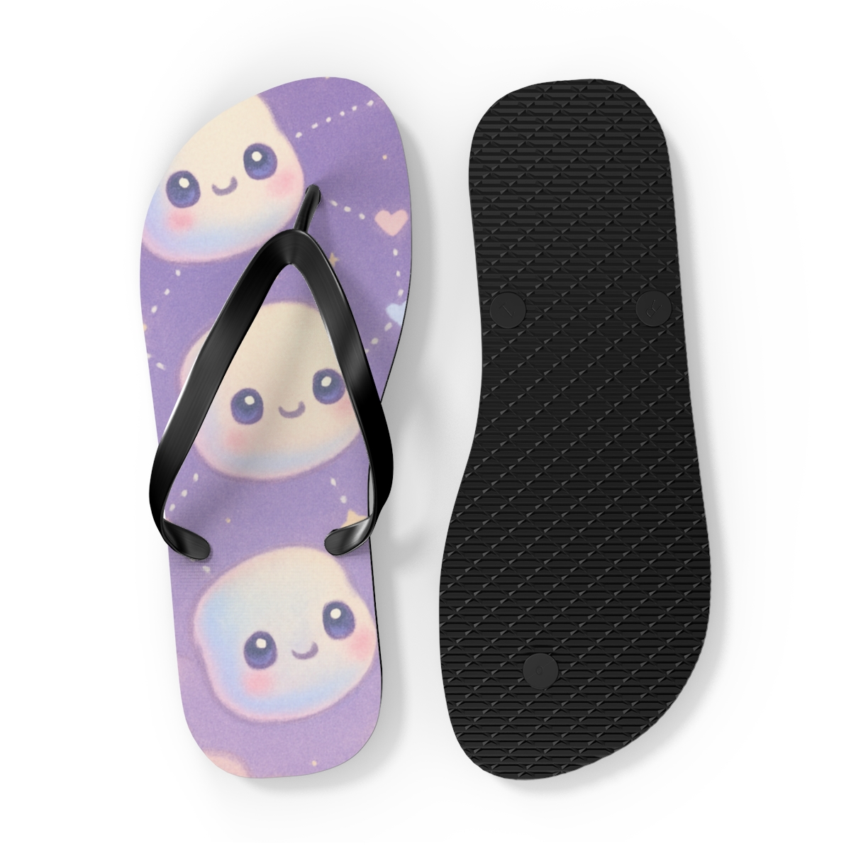 Stargazer Marshmallow Constellations designer logo flip flops