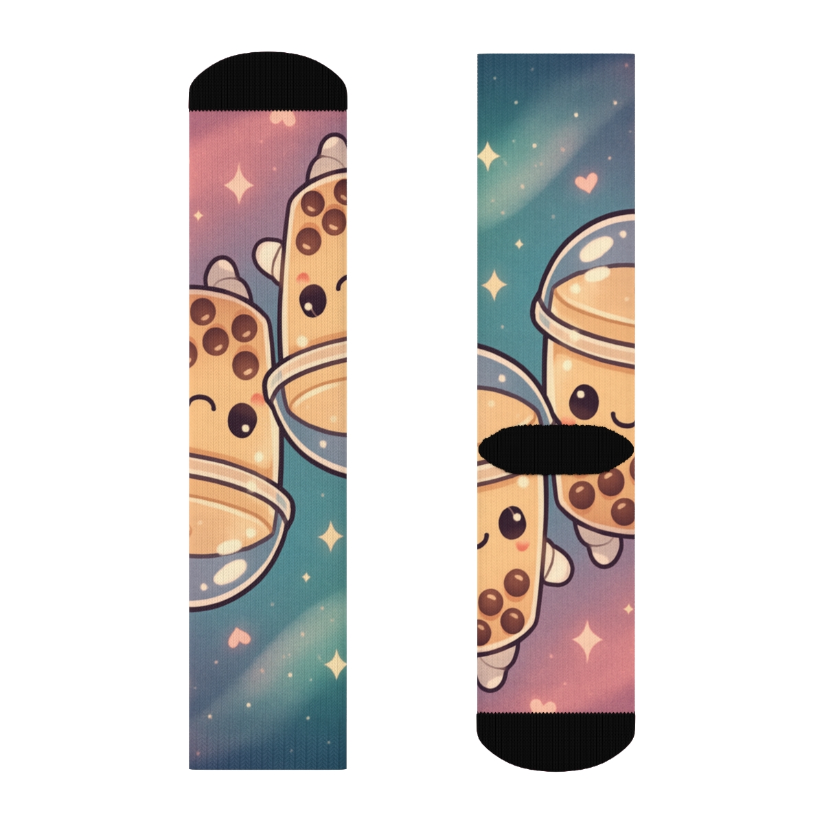 Starlight Bubble Tea Astronauts unique printed socks