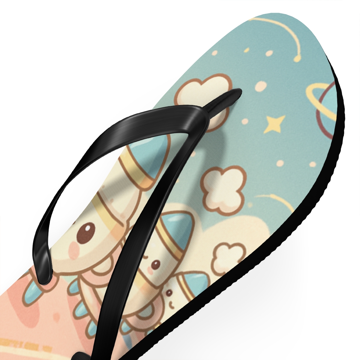 Starlight Teacup Rocket Parade colorful rubber flip flops