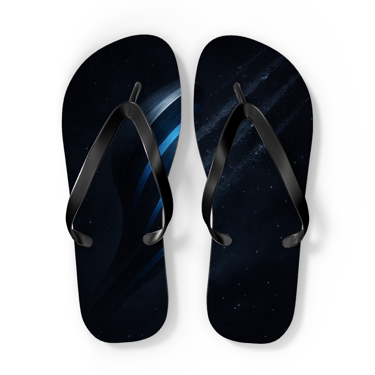 Starlit Stripes Of The Phantom Panther personalized beach flip flops