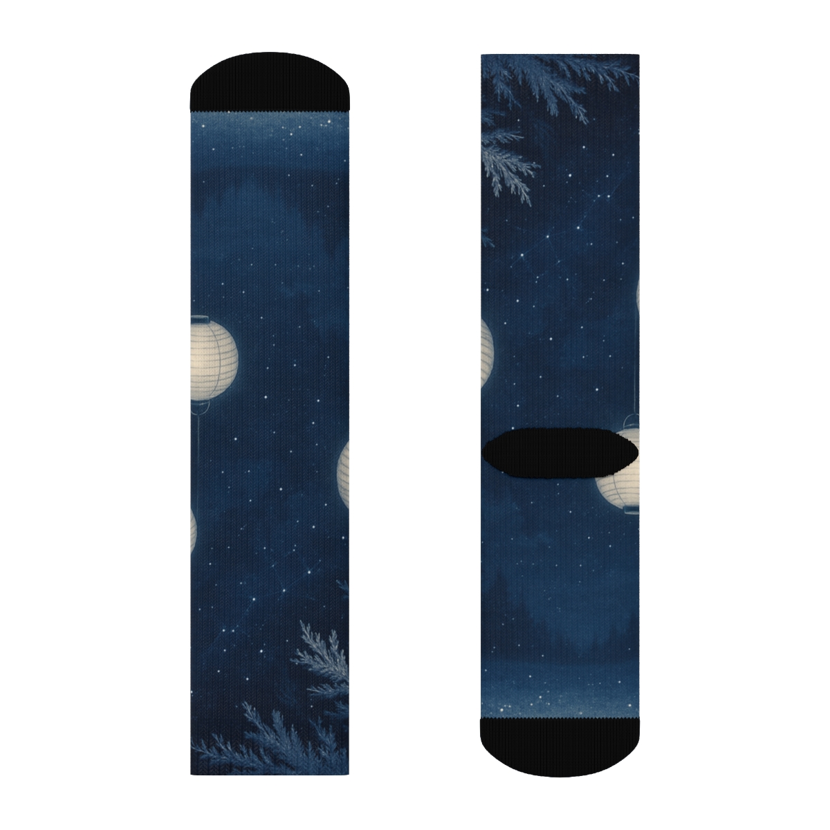 Starlit Winter Lantern Orchard comfortable cotton socks