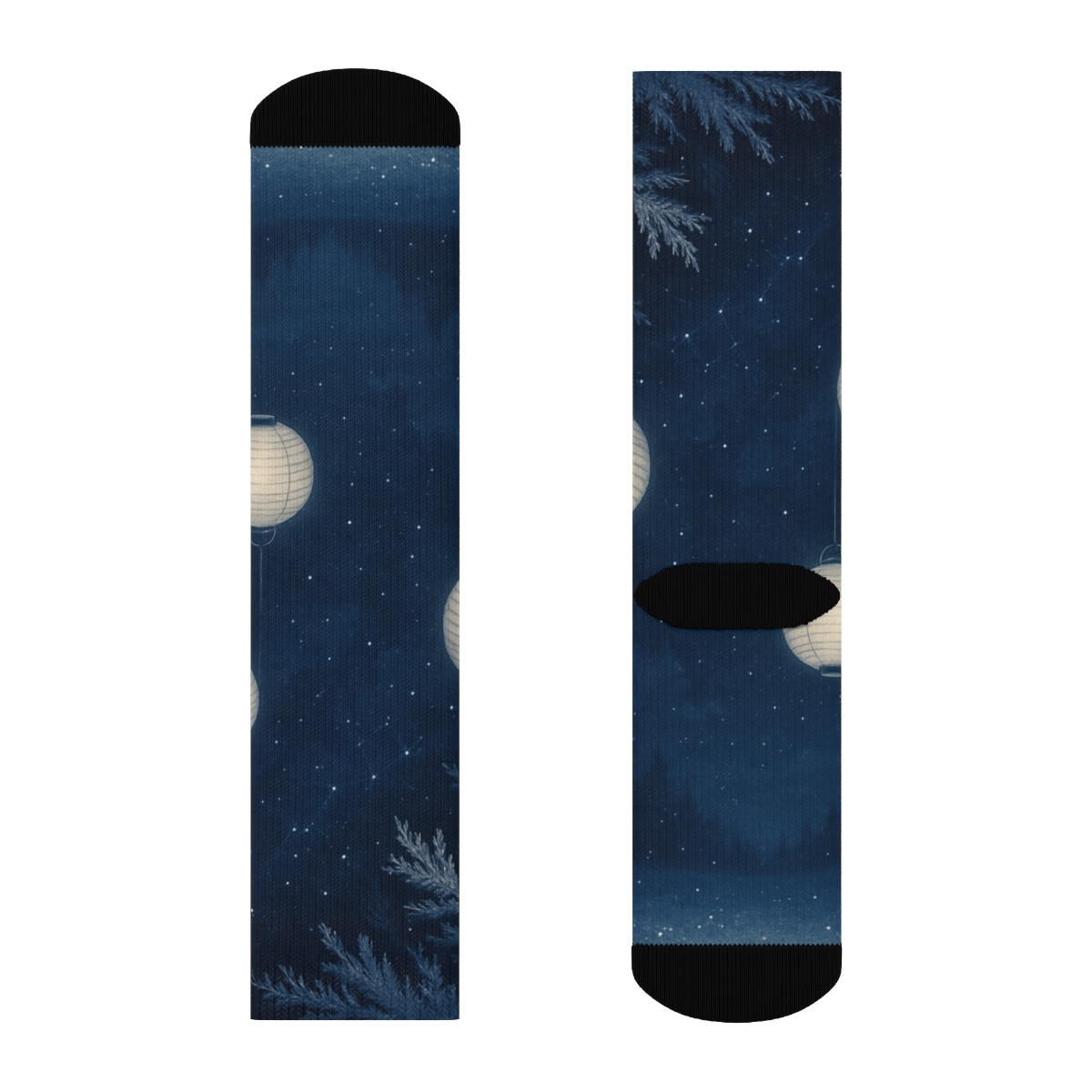 Starlit Winter Lantern Orchard comfortable cotton socks