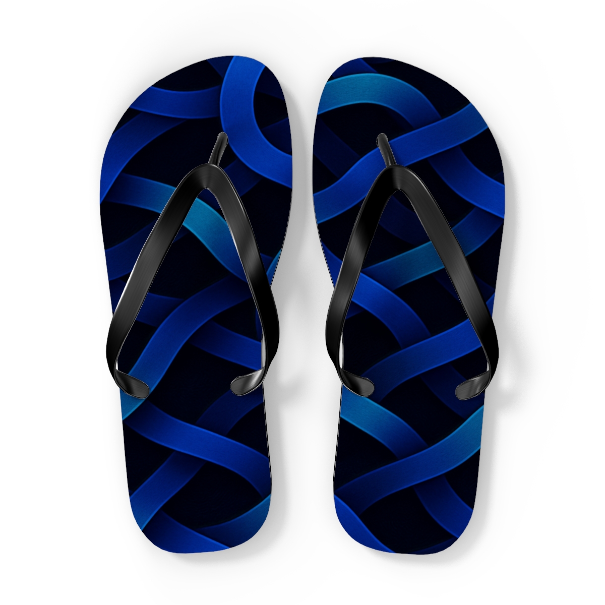 Stellar Ribbon Tessellation personalized beach flip flops