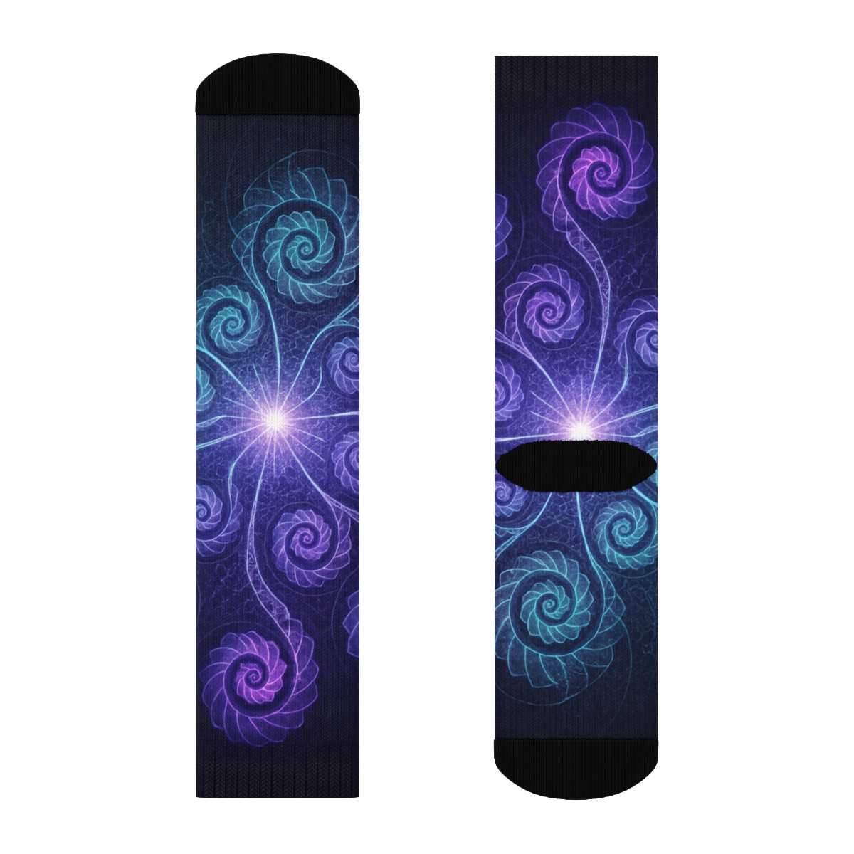 Stellar Spiral Rosette unique printed socks