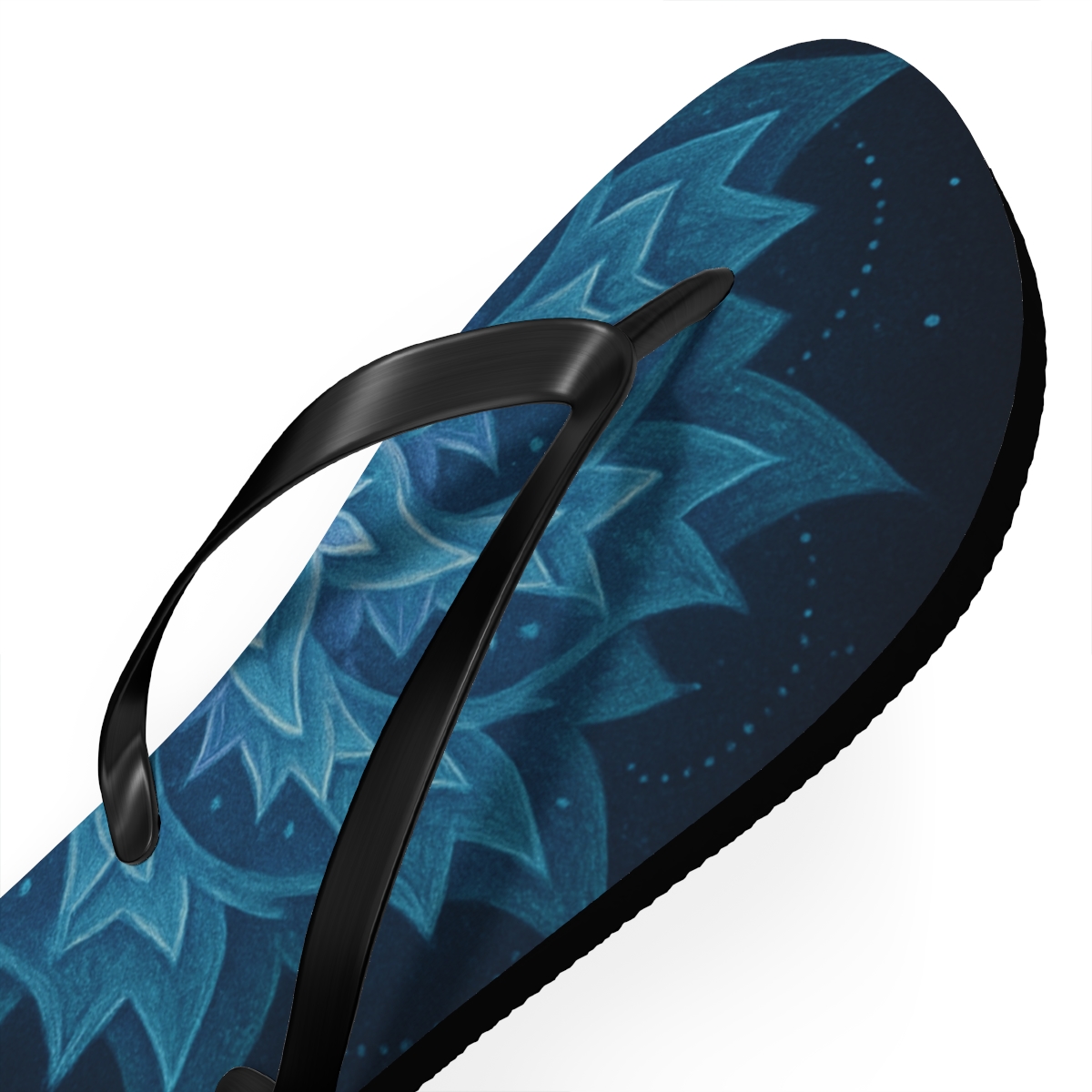 Stellar Spiral Rosette designer logo flip flops