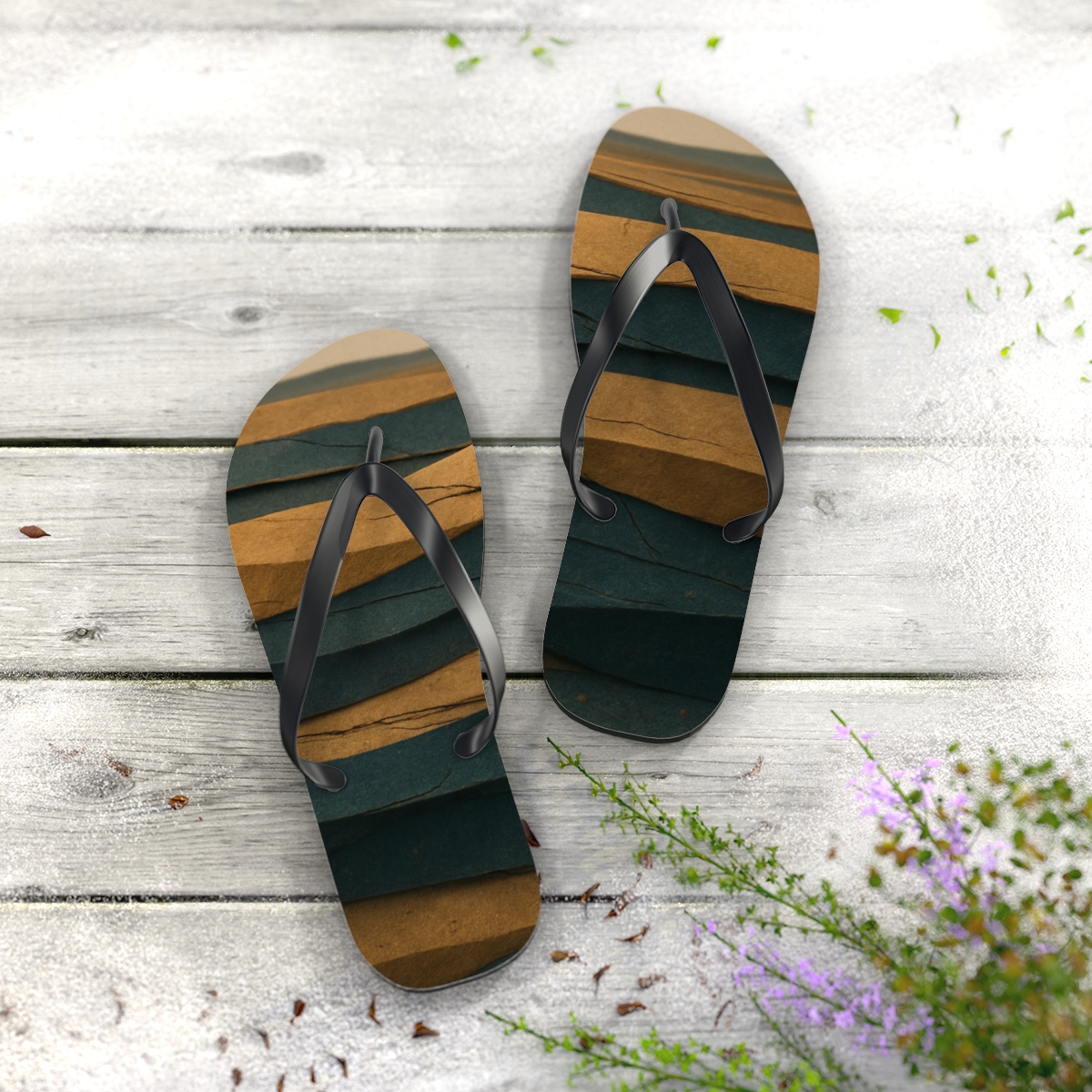 Stratum Ribbon Tapestry custom flip flops