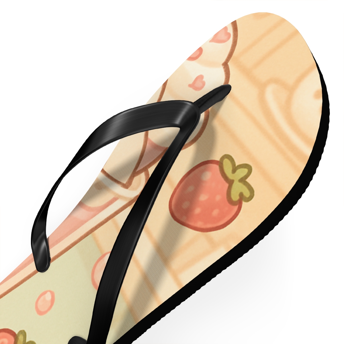 Strawberry Milkshake Seal Cafe unique graphic flip flops