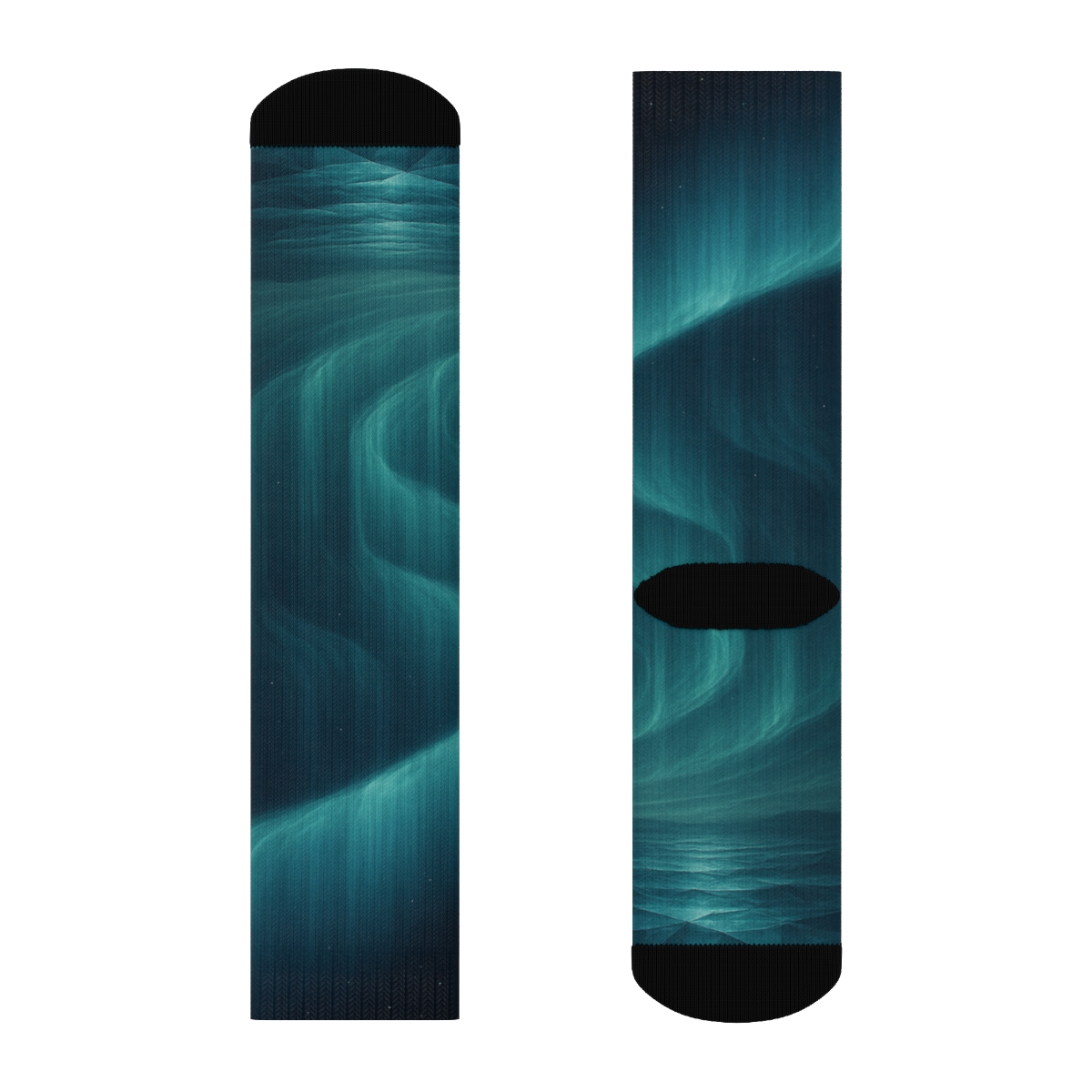 Striated Aurora Veil designer logo socks