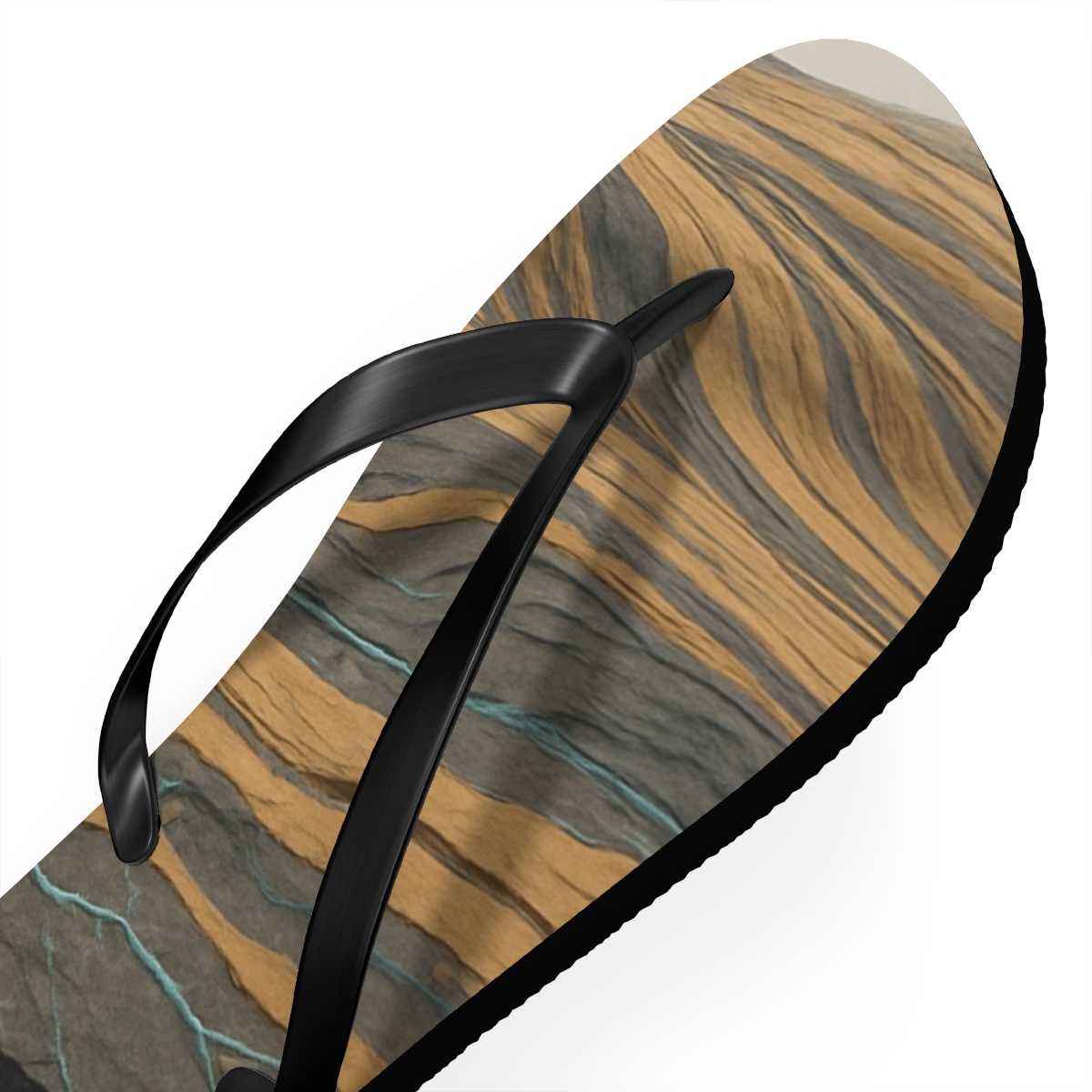 Tectonic Fold Rhythm unique graphic flip flops