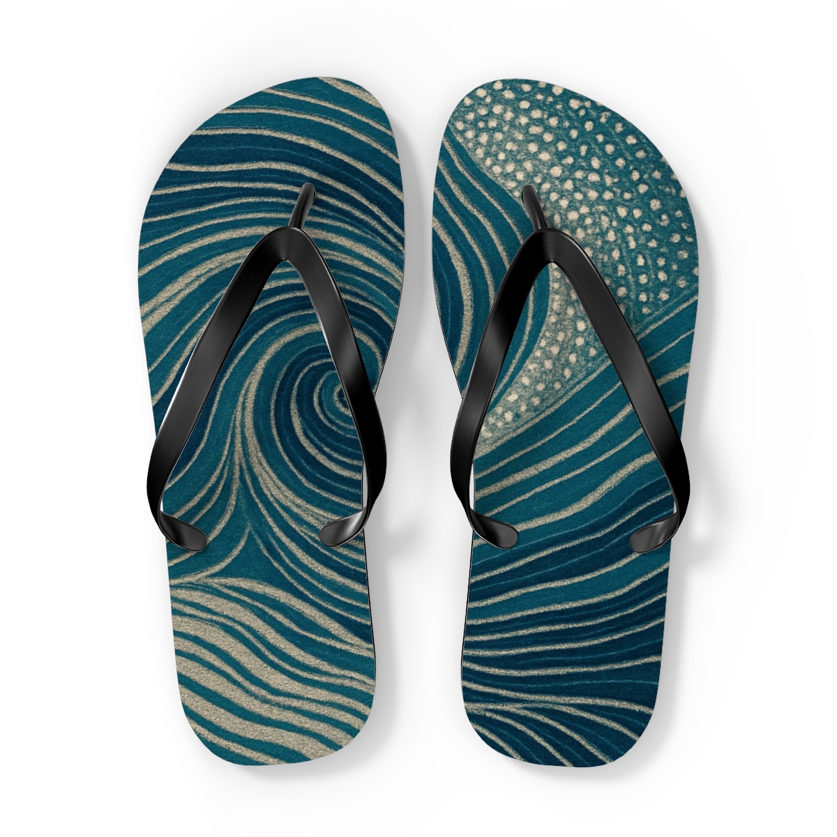 Tide Line Vortex Weave personalized beach flip flops
