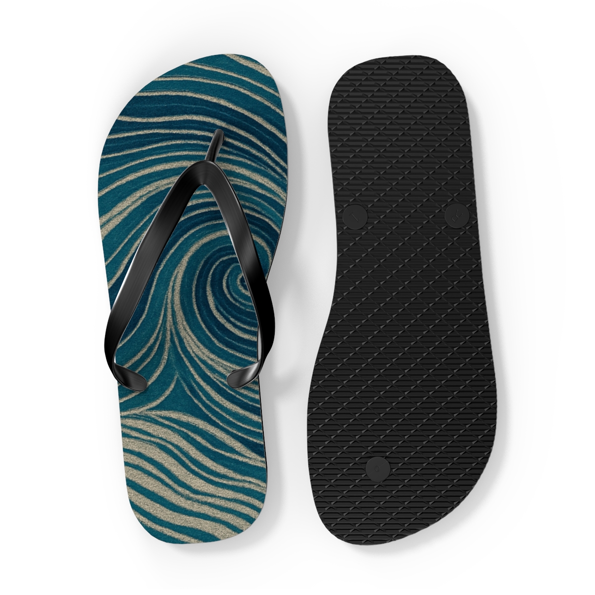 Tide Line Vortex Weave personalized beach flip flops