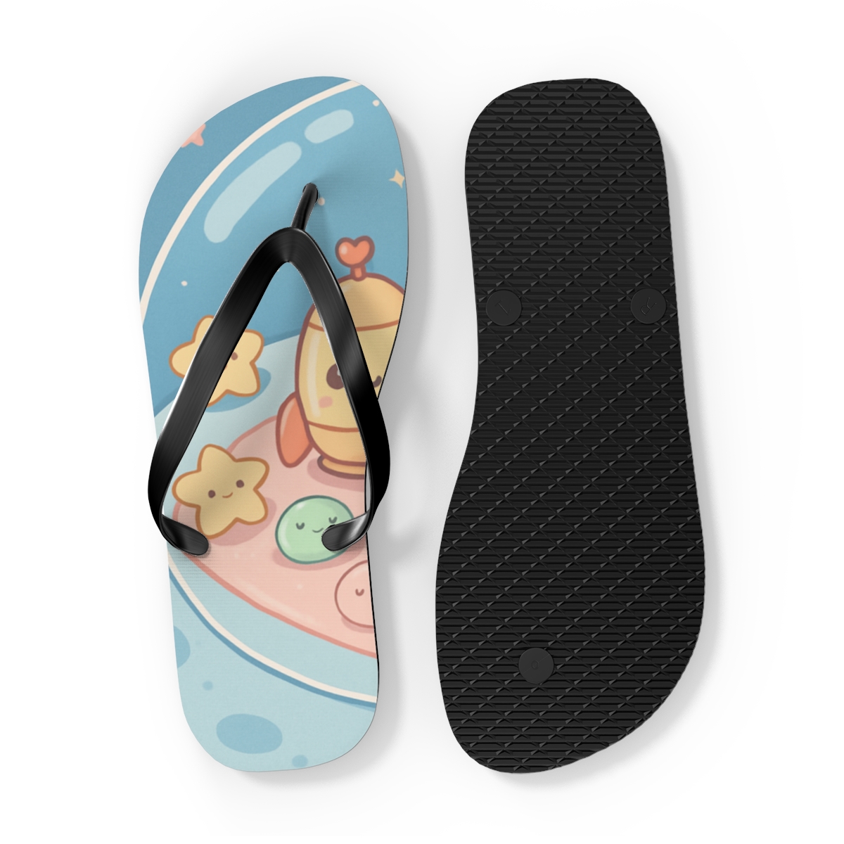 Tiny Rocket Lunchbox Friends personalized beach flip flops