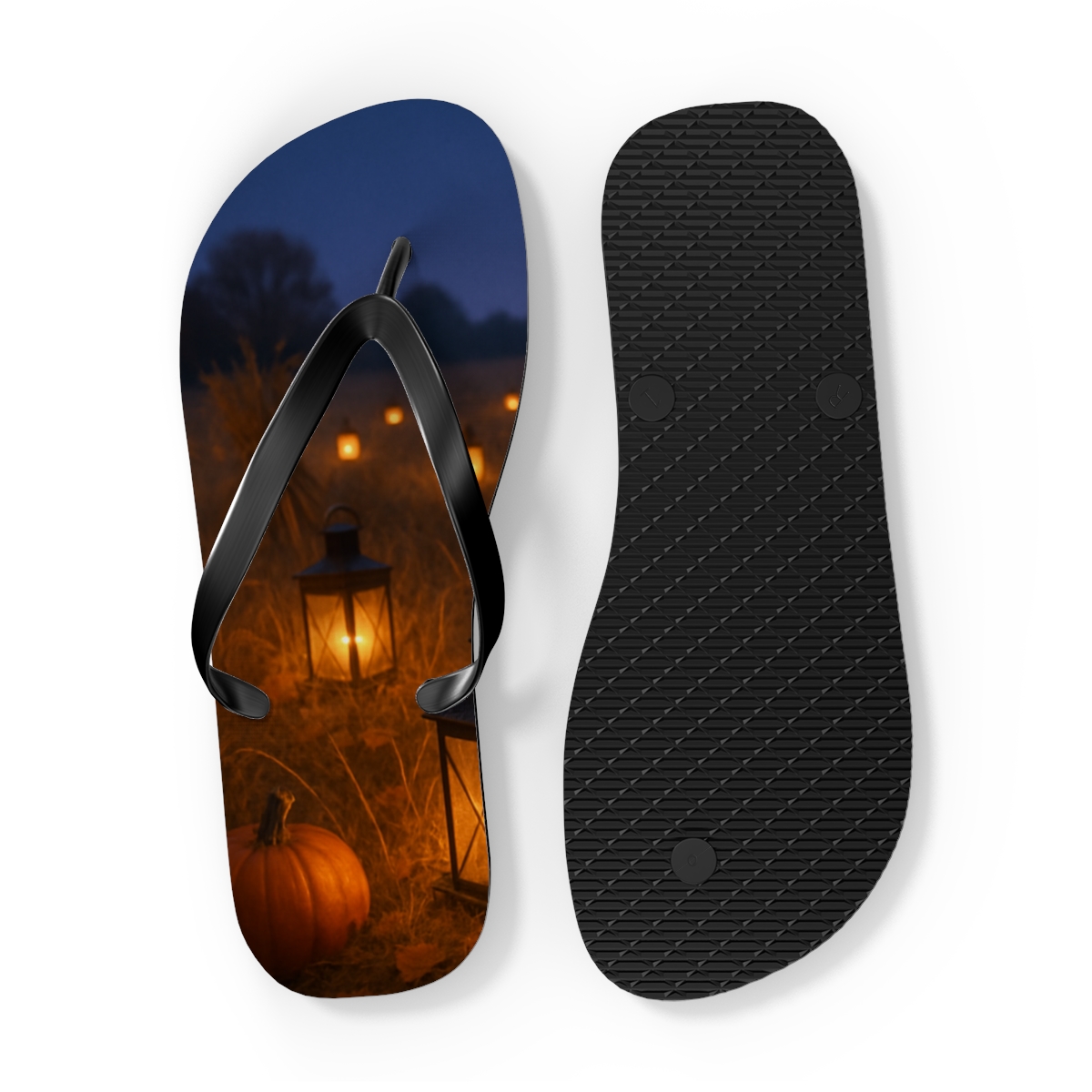 Twilight Harvest Lantern Field stylish summer flip flops
