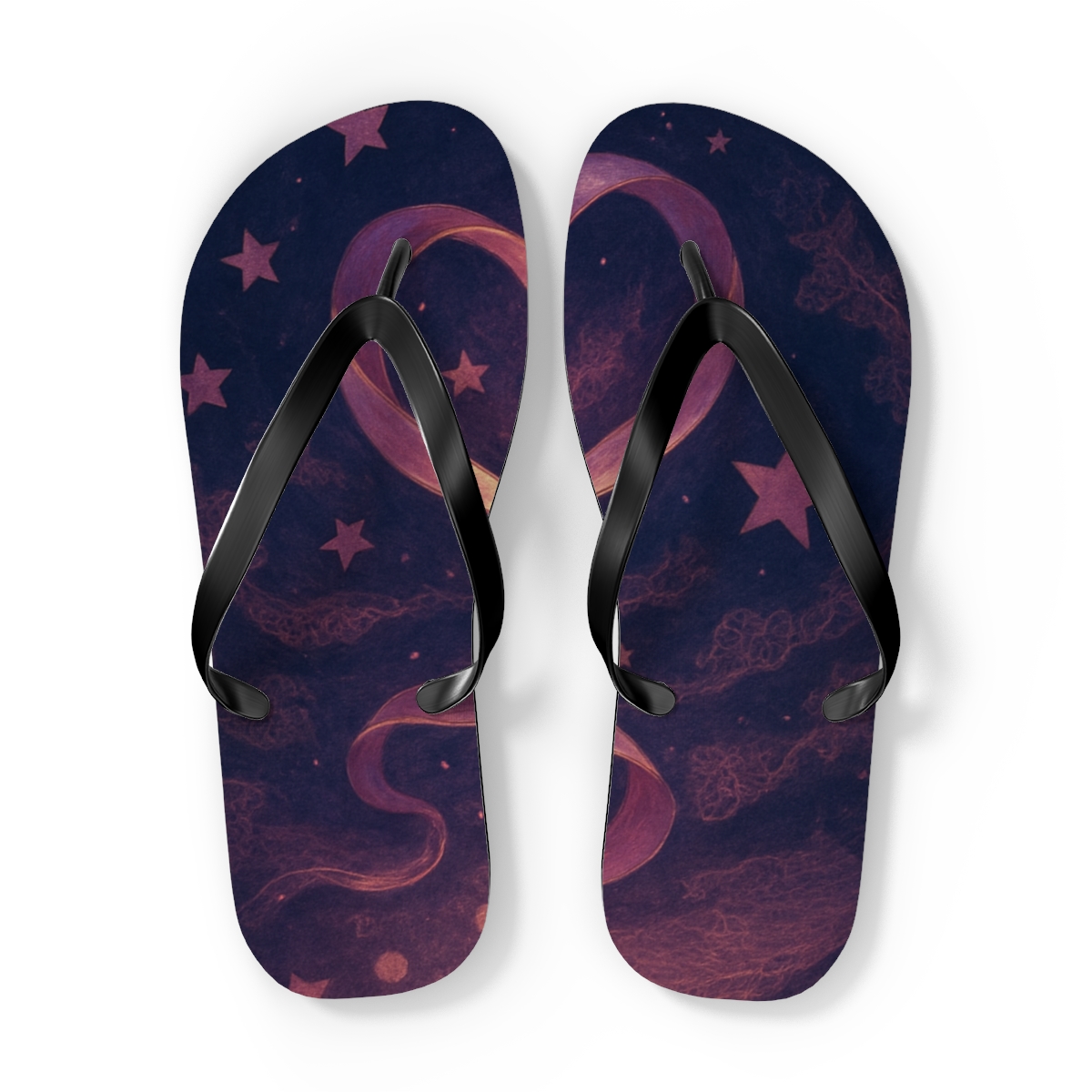 Valentine Aurora Ribbon Night soft sole flip flops