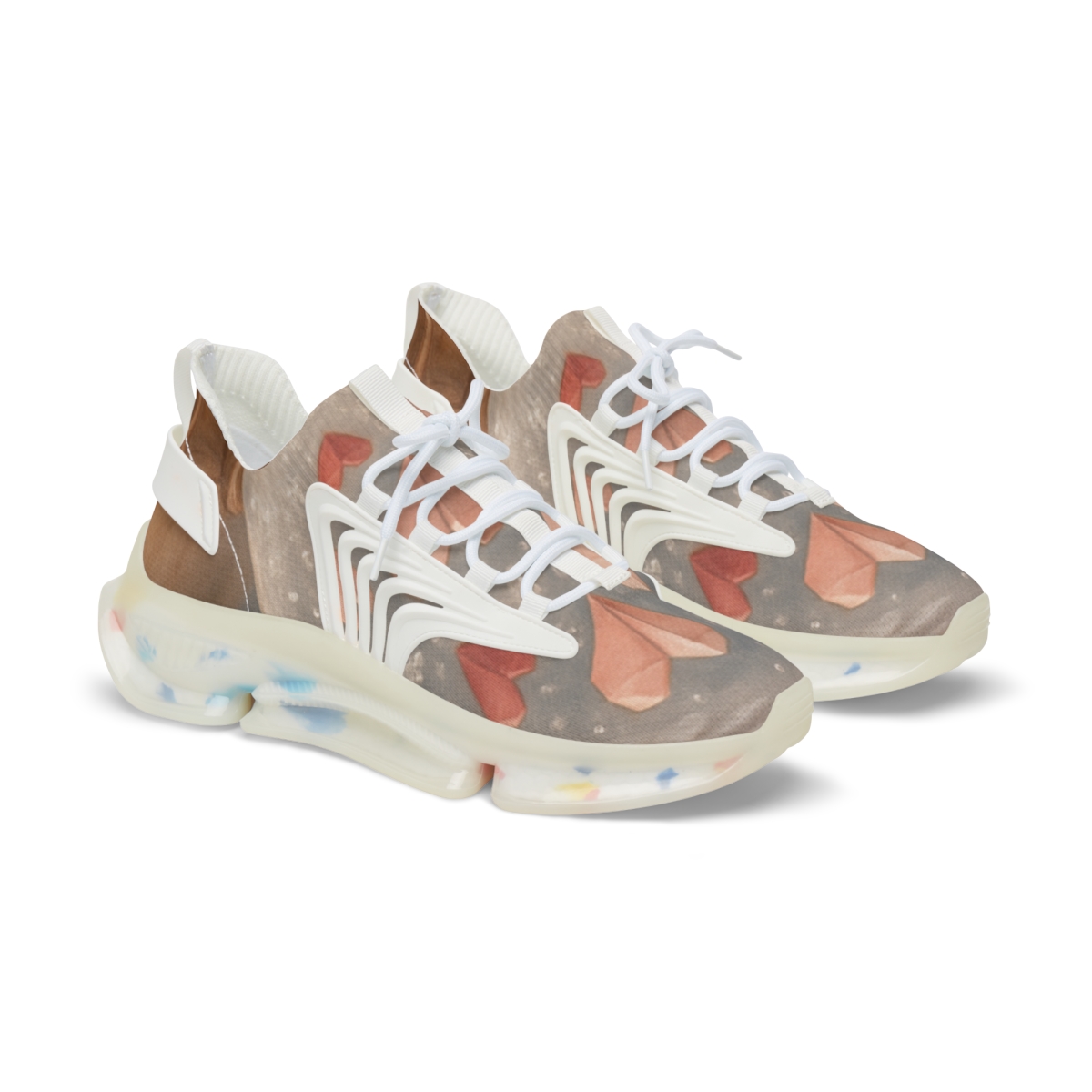 Valentine Paper Heart Snowglobe personalized athletic sneakers