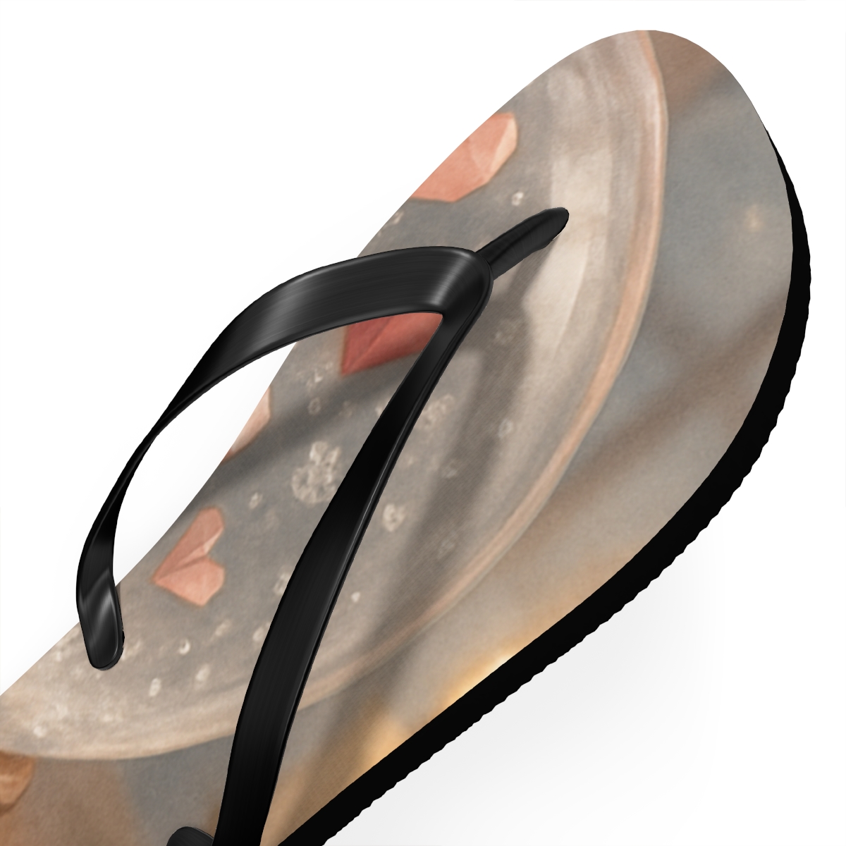 Valentine Paper Heart Snowglobe trendy printed flip flops