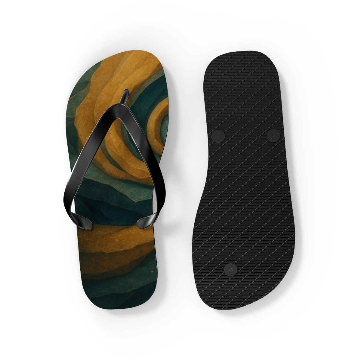 Golden Vein Harmony Flip Flops