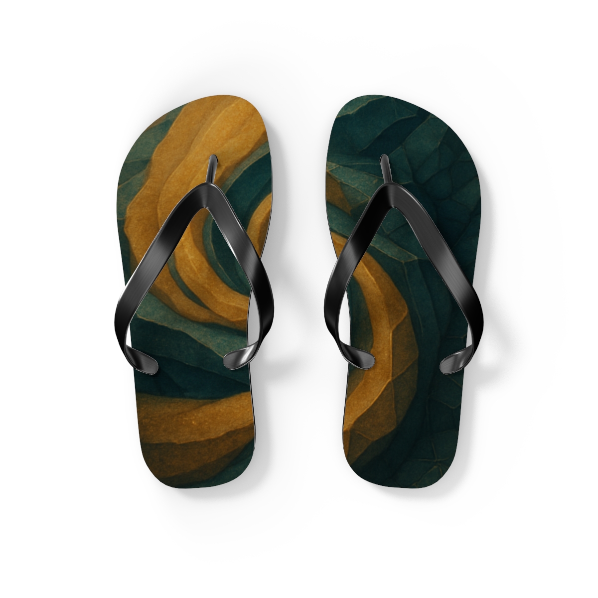 Golden Vein Harmony Flip Flops