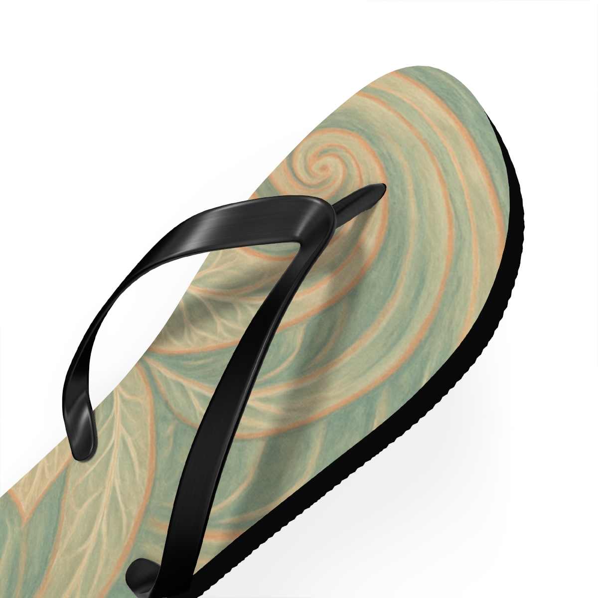 Serene Spiral Bloom Flip Flops