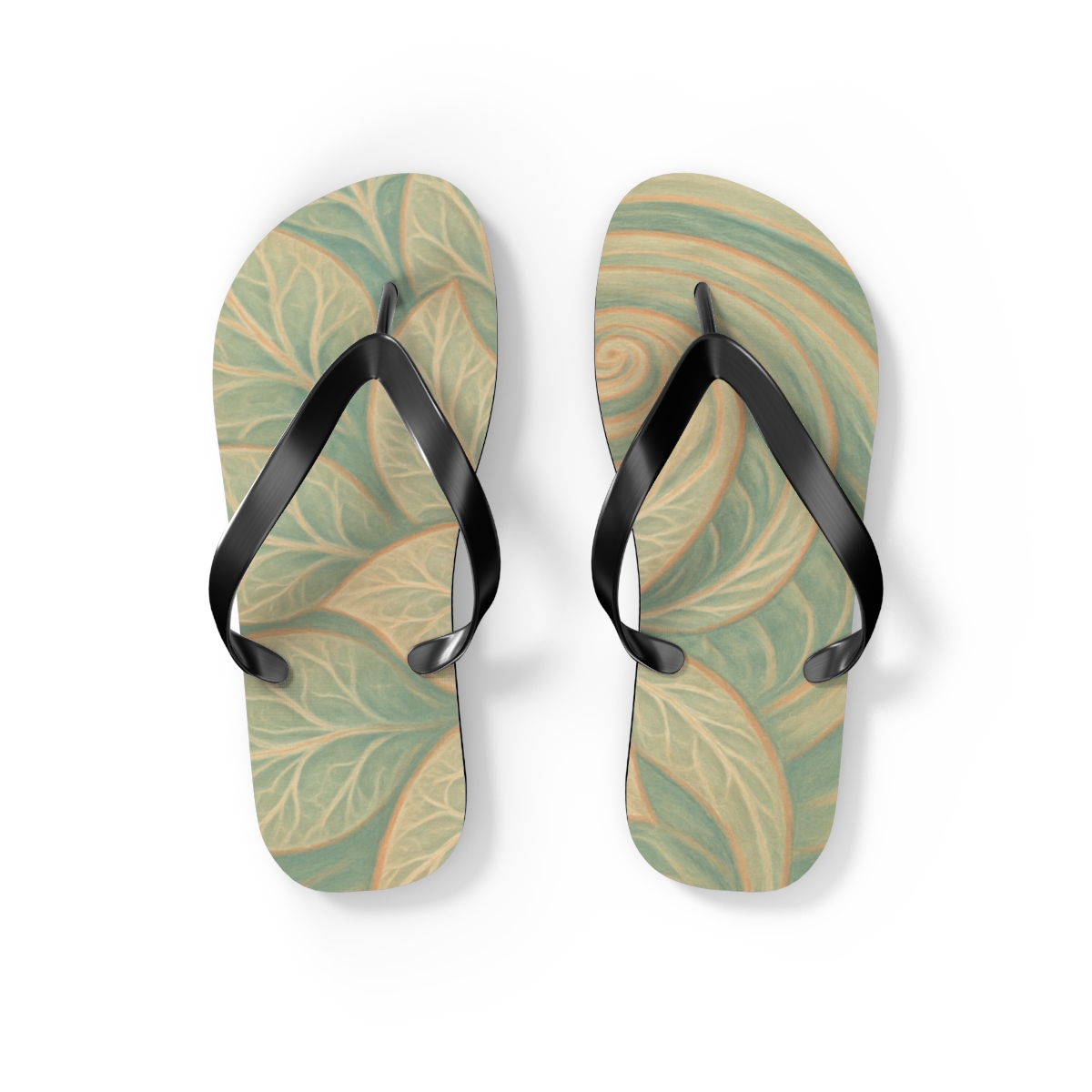 Serene Spiral Bloom Flip Flops