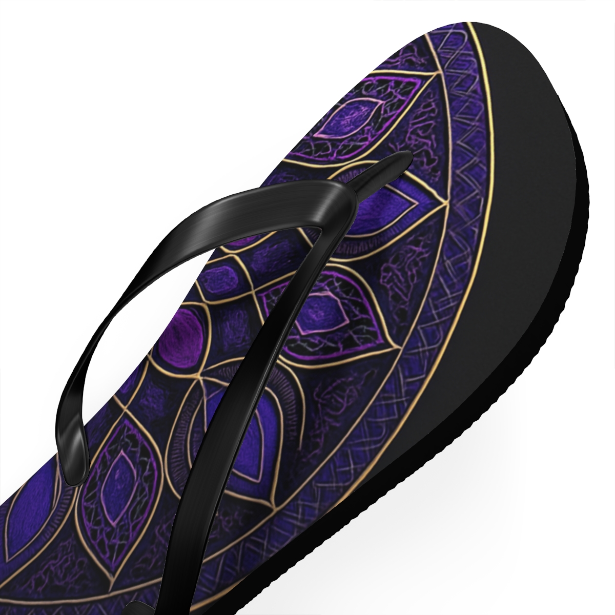 Velvet Prism Lattice Mandala designer logo flip flops