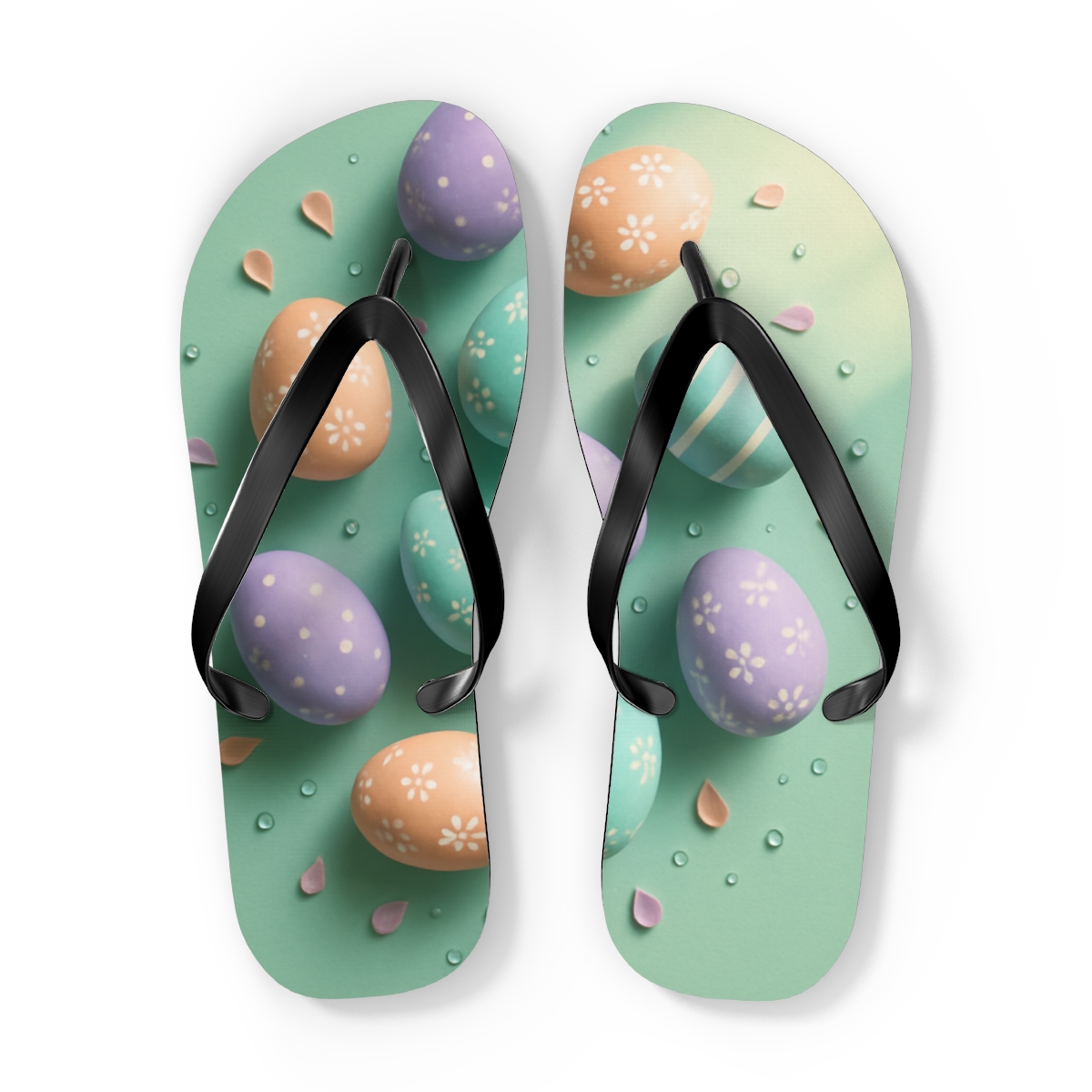 Vernal Egg Nebula Garden trendy printed flip flops