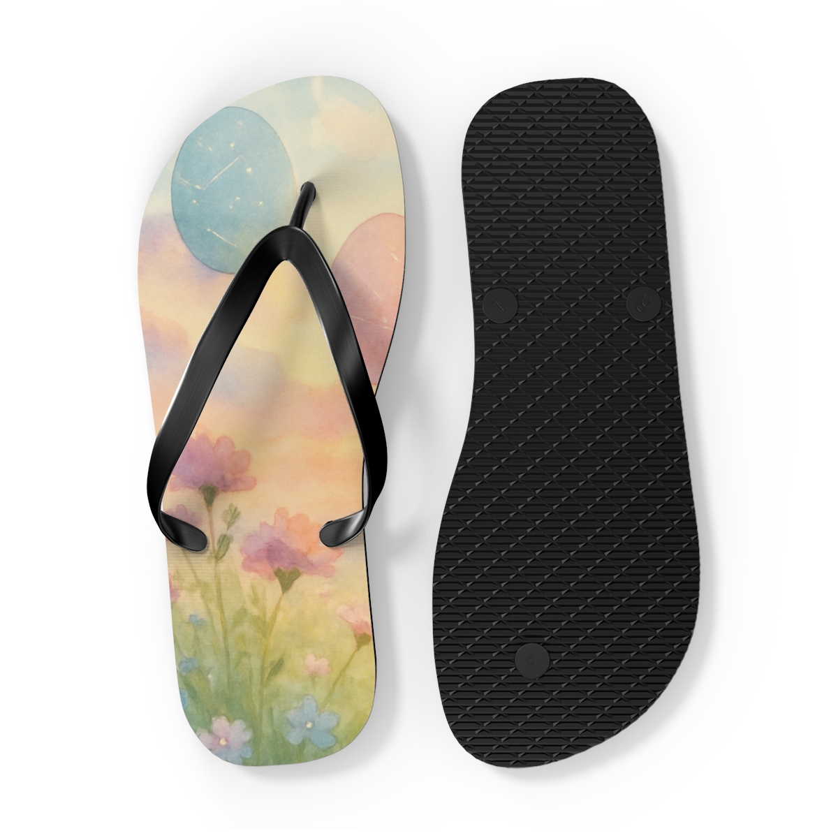 Vernal Egg Nebula Parade soft sole flip flops