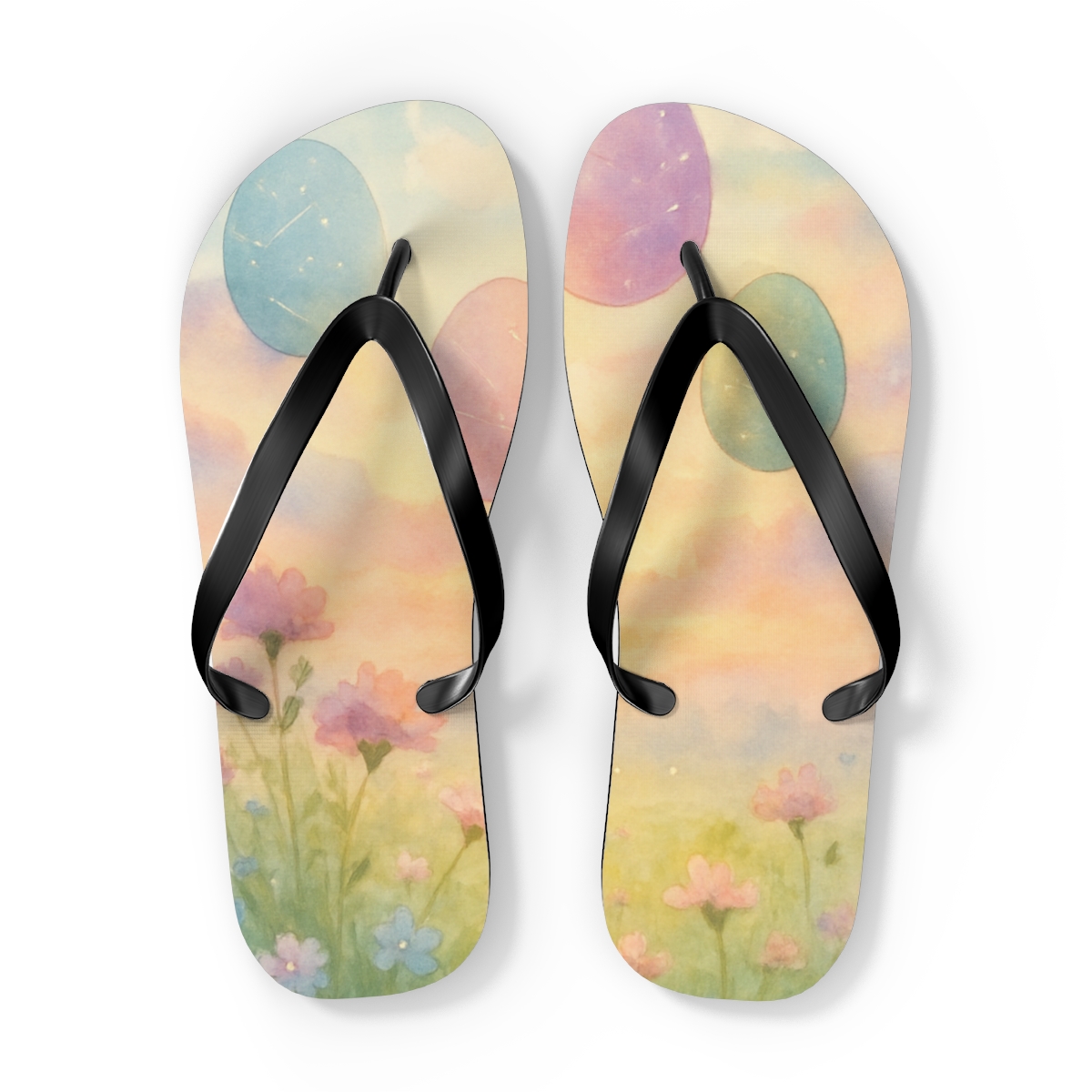 Vernal Egg Nebula Parade soft sole flip flops