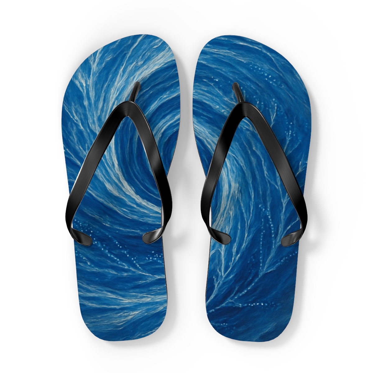 Vortex Ripple Confluence trendy printed flip flops
