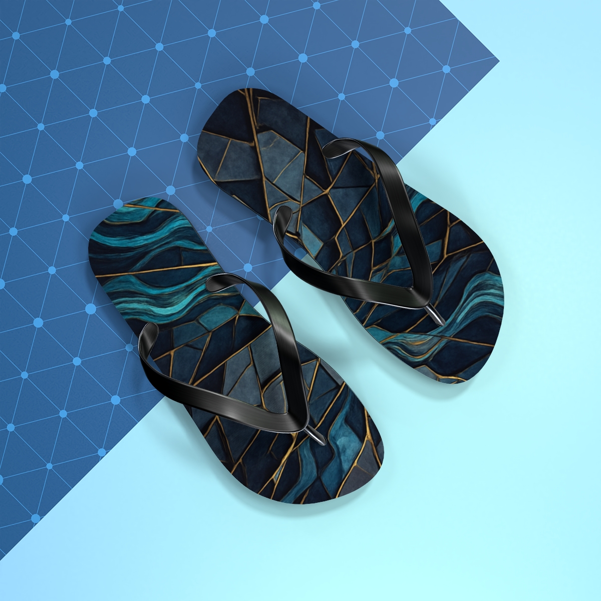 Ocean Currents Mosaic Flip Flops