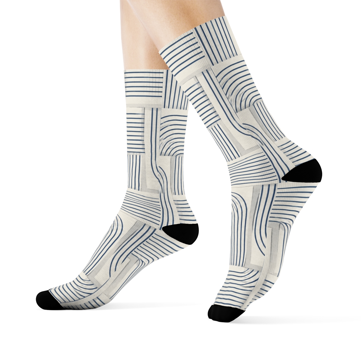 Warped Pinstripe Parquet Flow unique printed sockscustom socks [AI-70137c41-85e0c84a8f79]