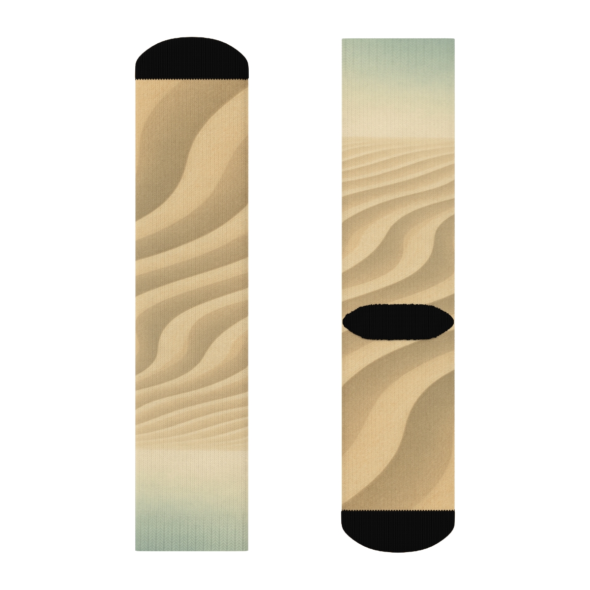 Wind Sculpted Ripple Arc Study unique printed socks