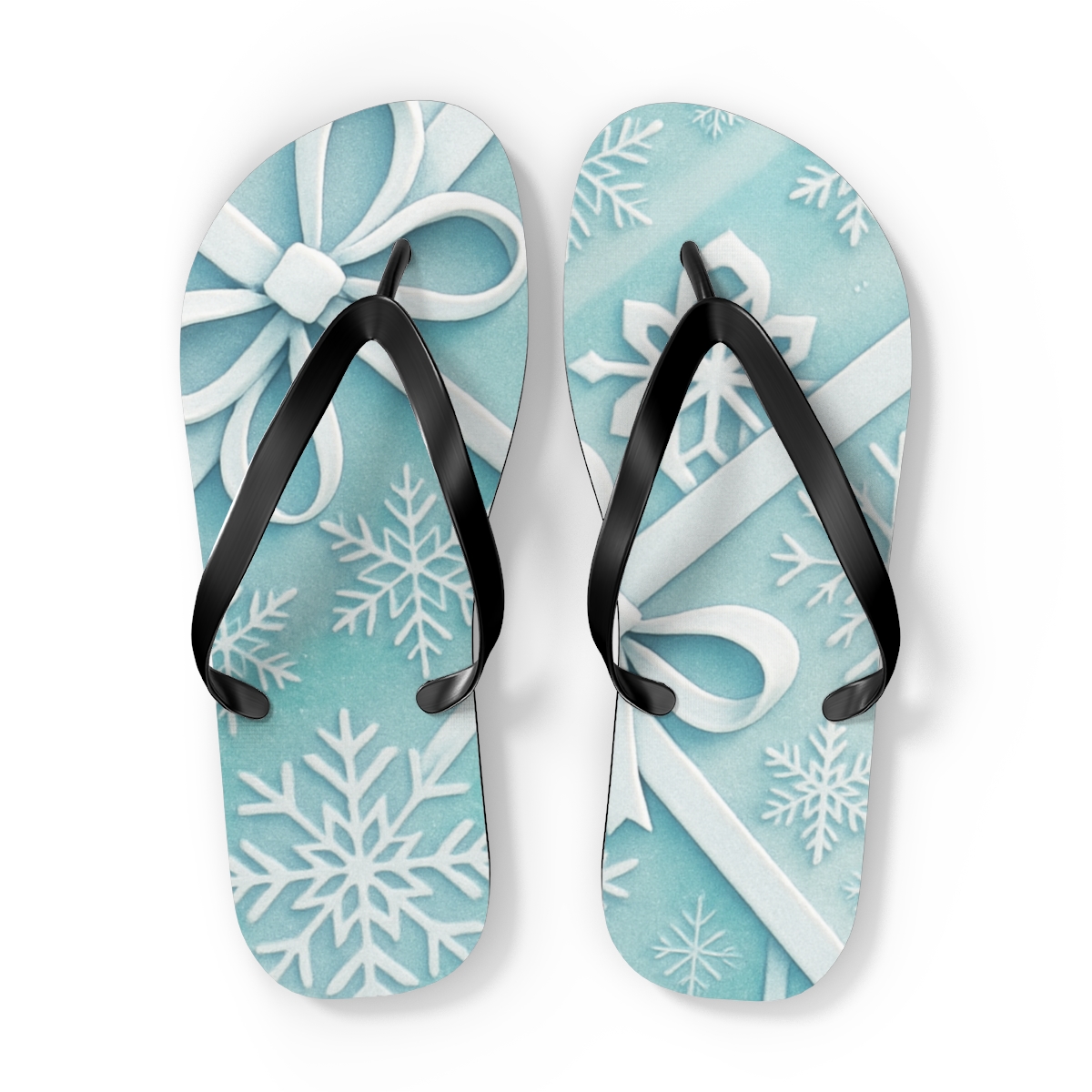 Winter Giftwrap Aurora Lattice unique graphic flip flops