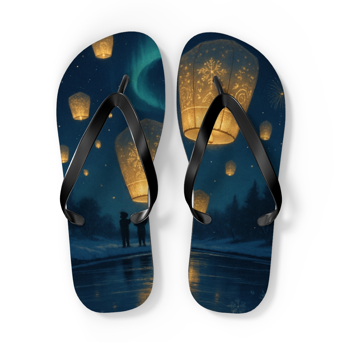 Winter Lantern Aurora stylish summer flip flops