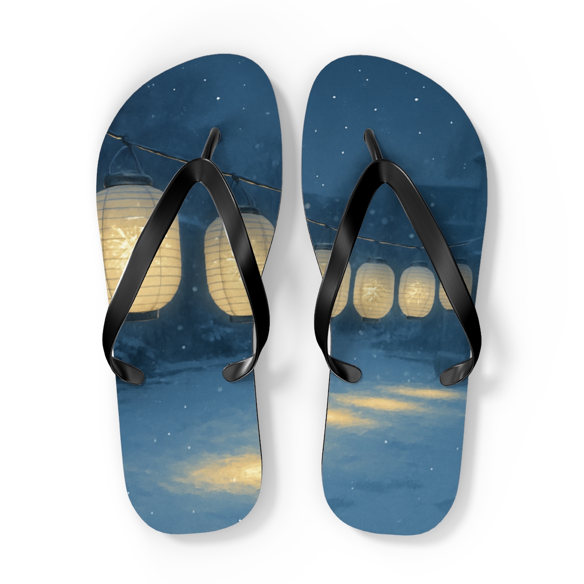 Winter Lantern Constellation comfortable casual flip flops