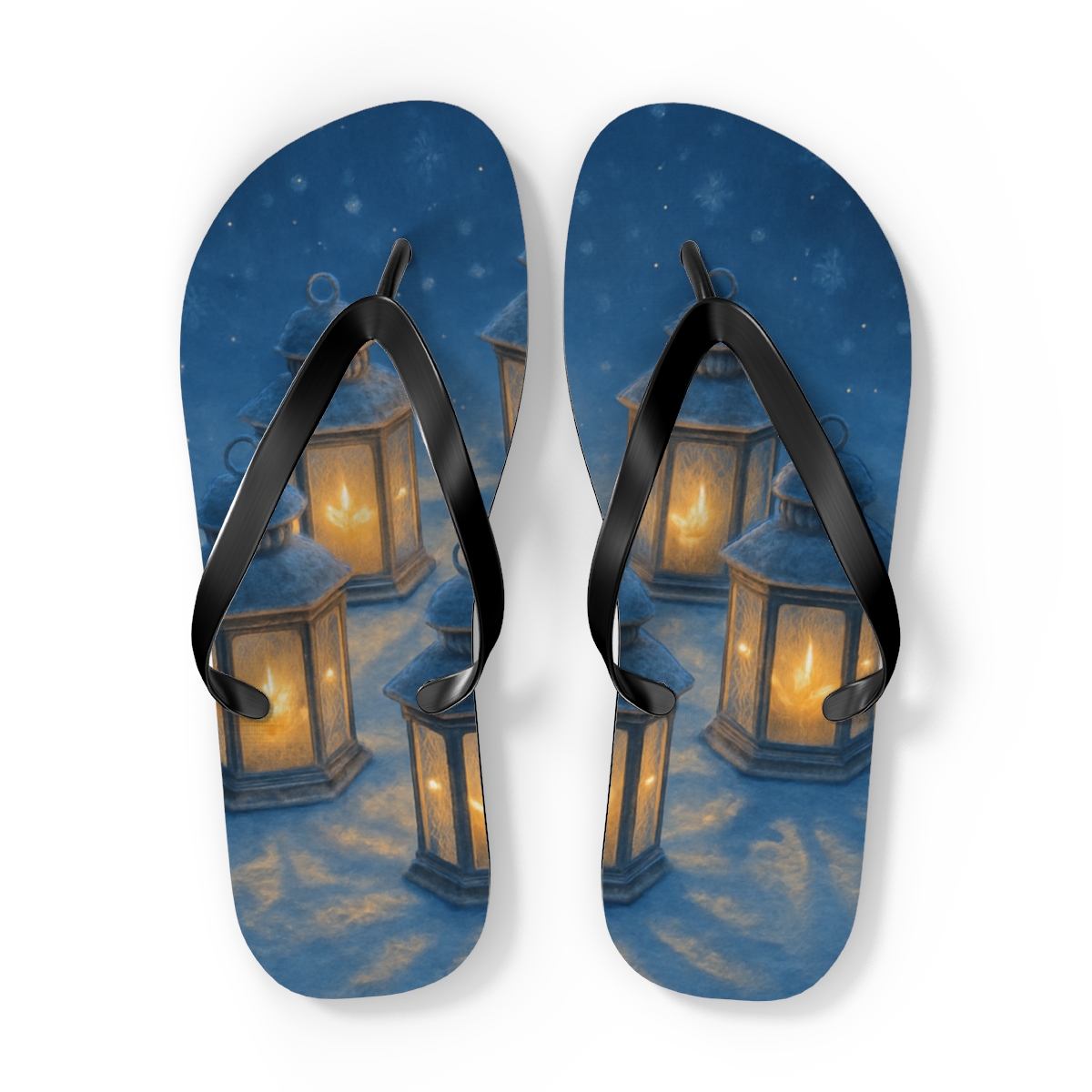Winter Lantern Lullaby soft sole flip flops