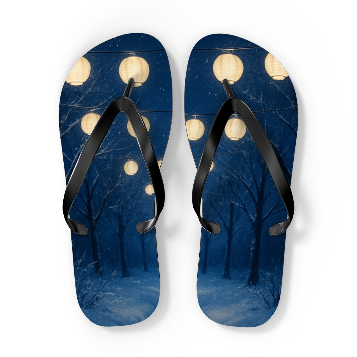 Winter Lantern Starlight custom flip flops