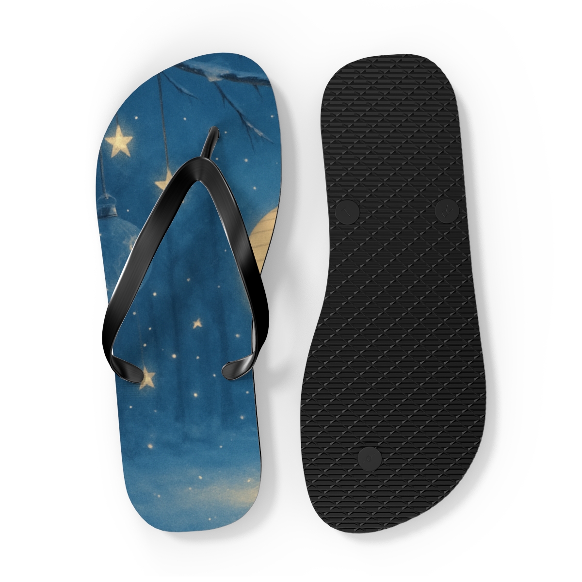 Winter Lantern Starlight trendy printed flip flops