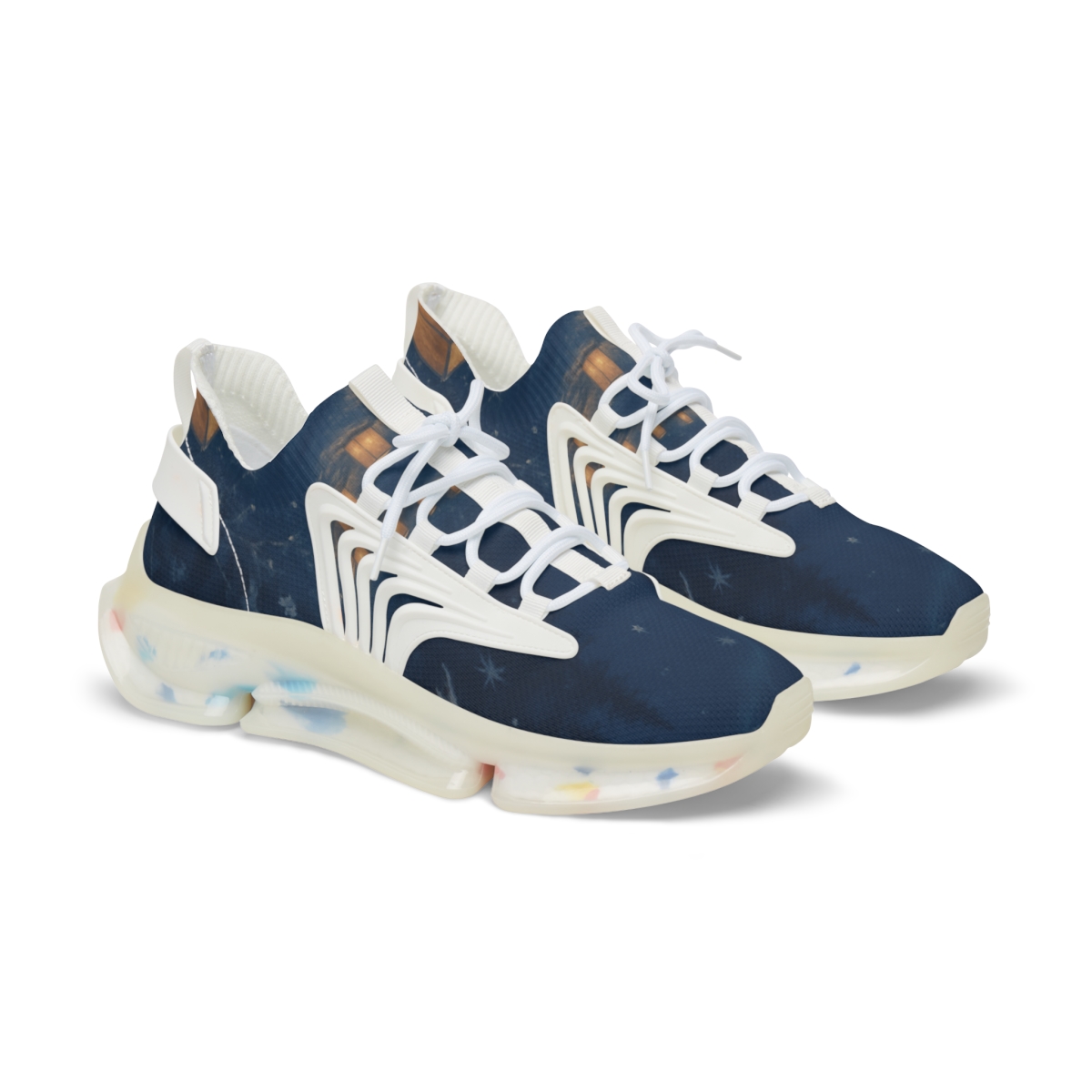 Winter Solstice Lantern Drift personalized athletic sneakers