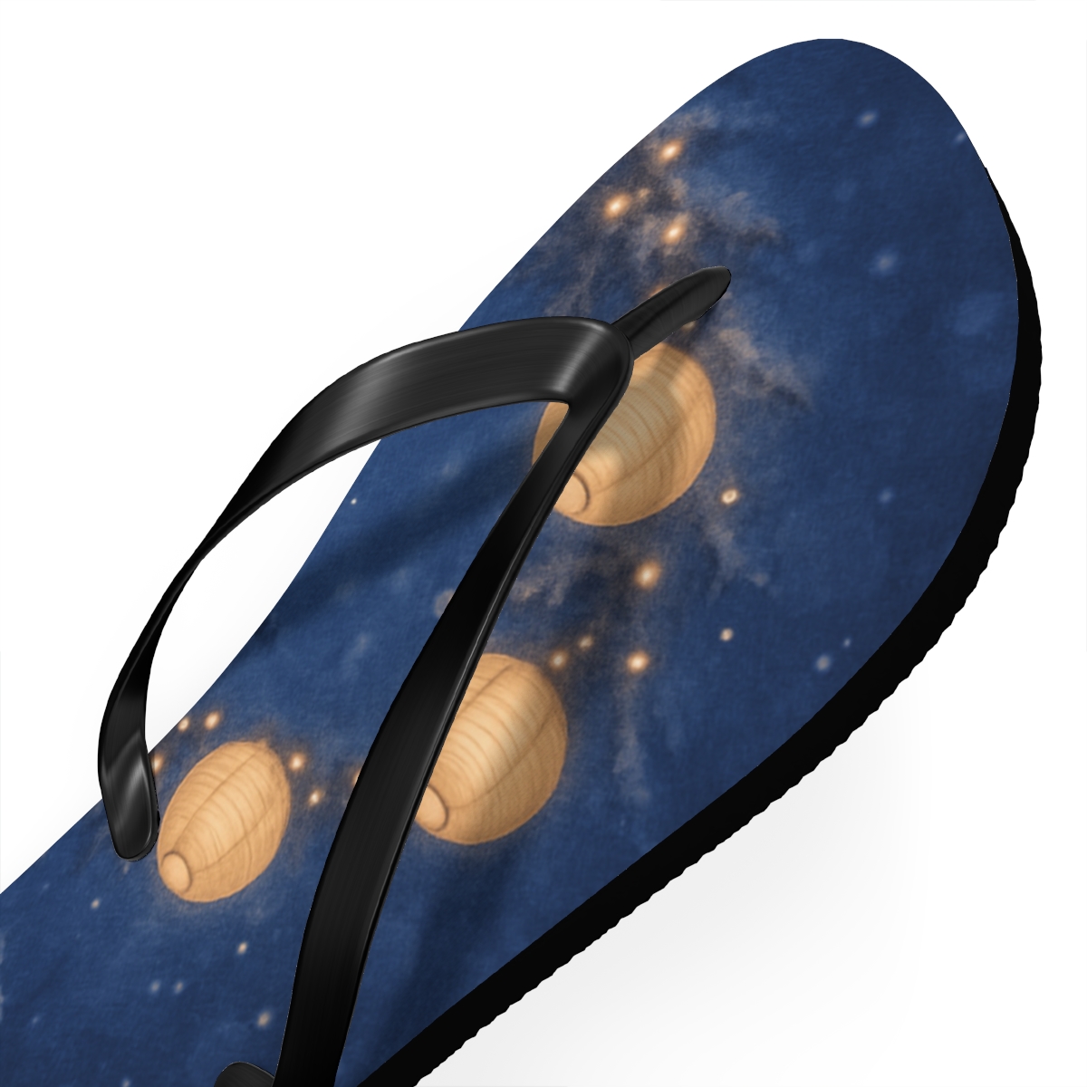 Winter Solstice Lantern Halo personalized beach flip flops