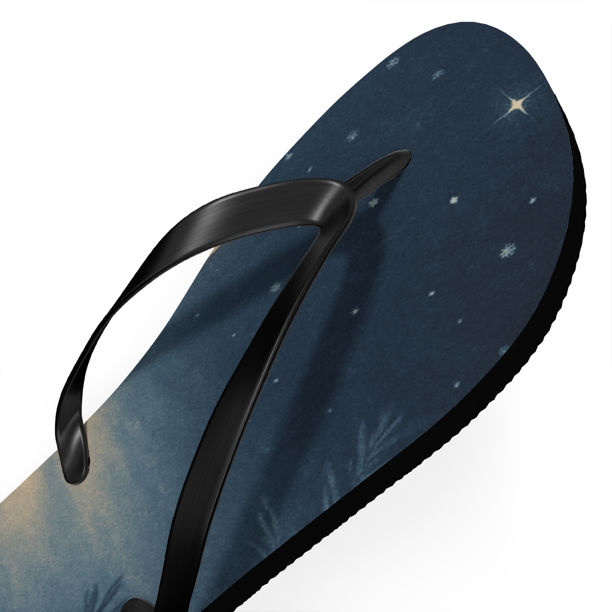 Winter Solstice Lantern Quiet personalized beach flip flops
