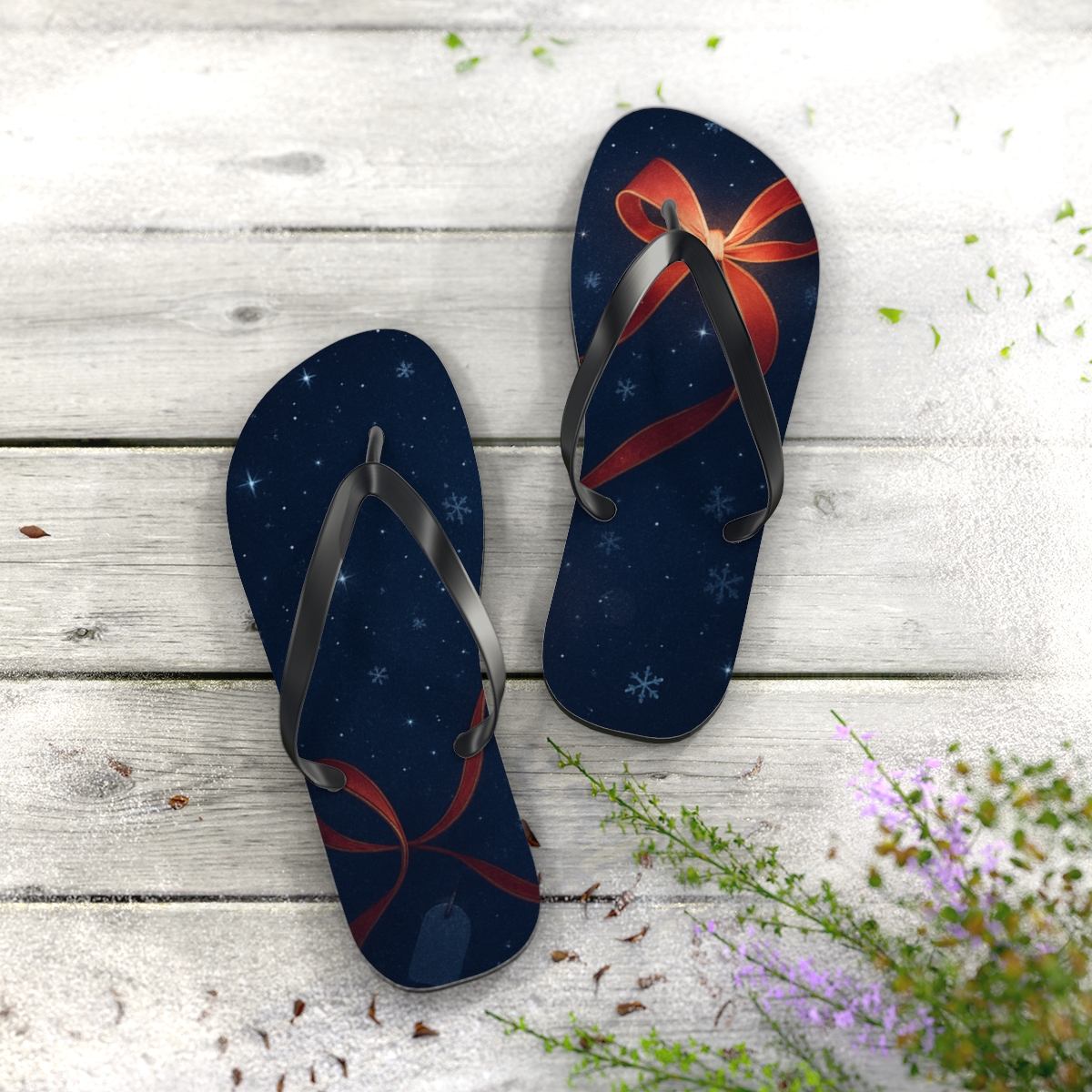 Winter Stardust Gift Ribbon comfortable casual flip flops