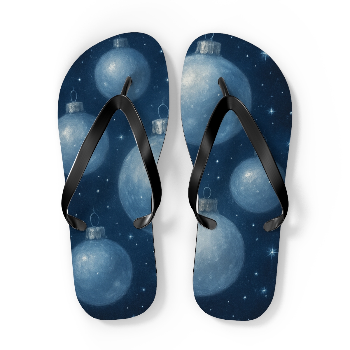 Winter Starlight Ornament Drift trendy printed flip flops