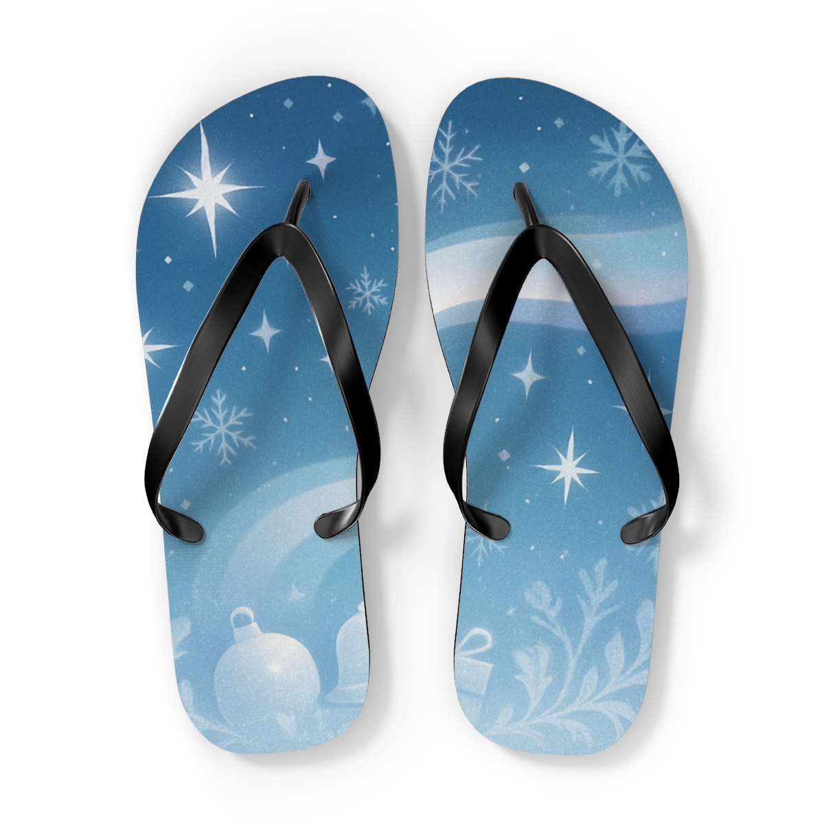 Winter Starlight Ribbon trendy printed flip flops