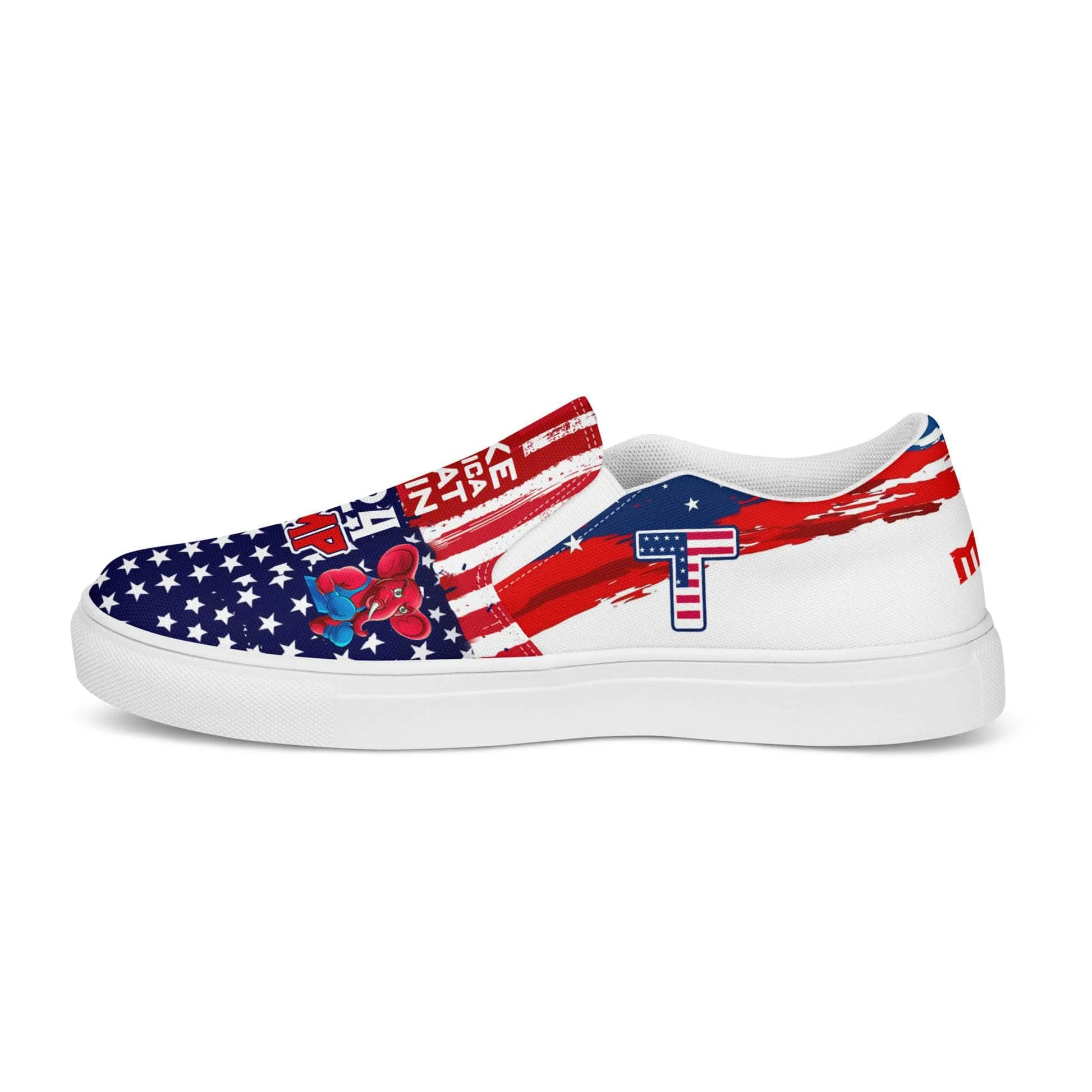 Patriotic Canvas Slip On Shoes For Women