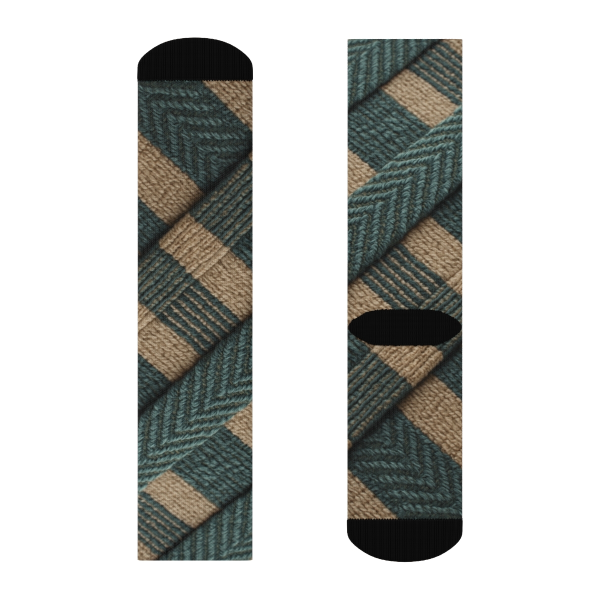 Woven Herringbone Stripe Interlock unique printed socks