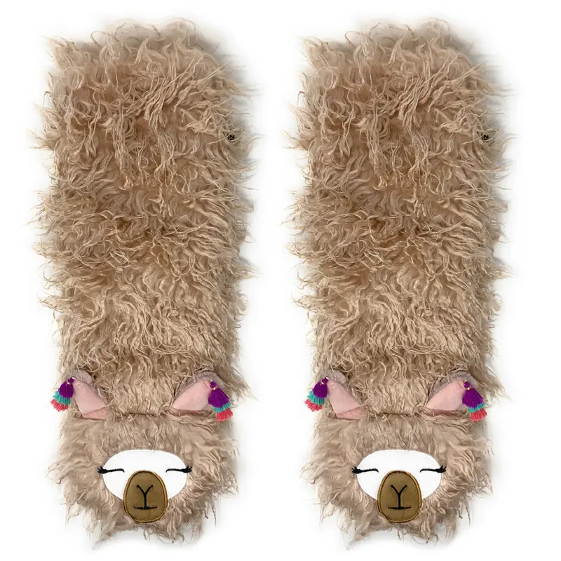 Womens Fluffy Plush Llama Slipper Socks