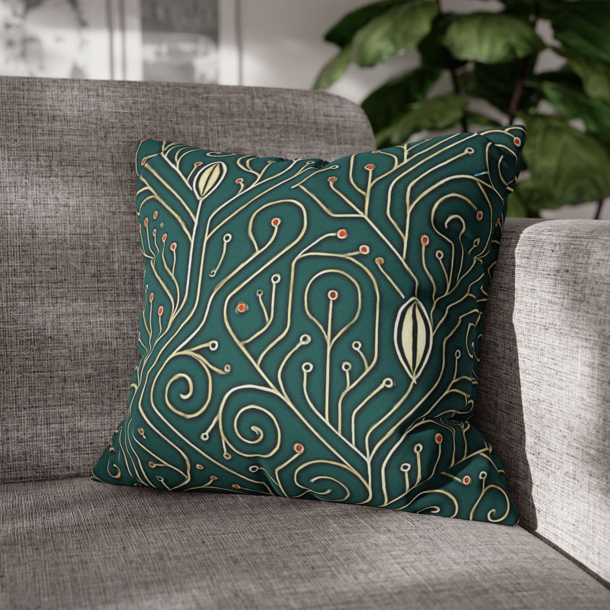 Vine Circuit Filigree designer print pillow cases
