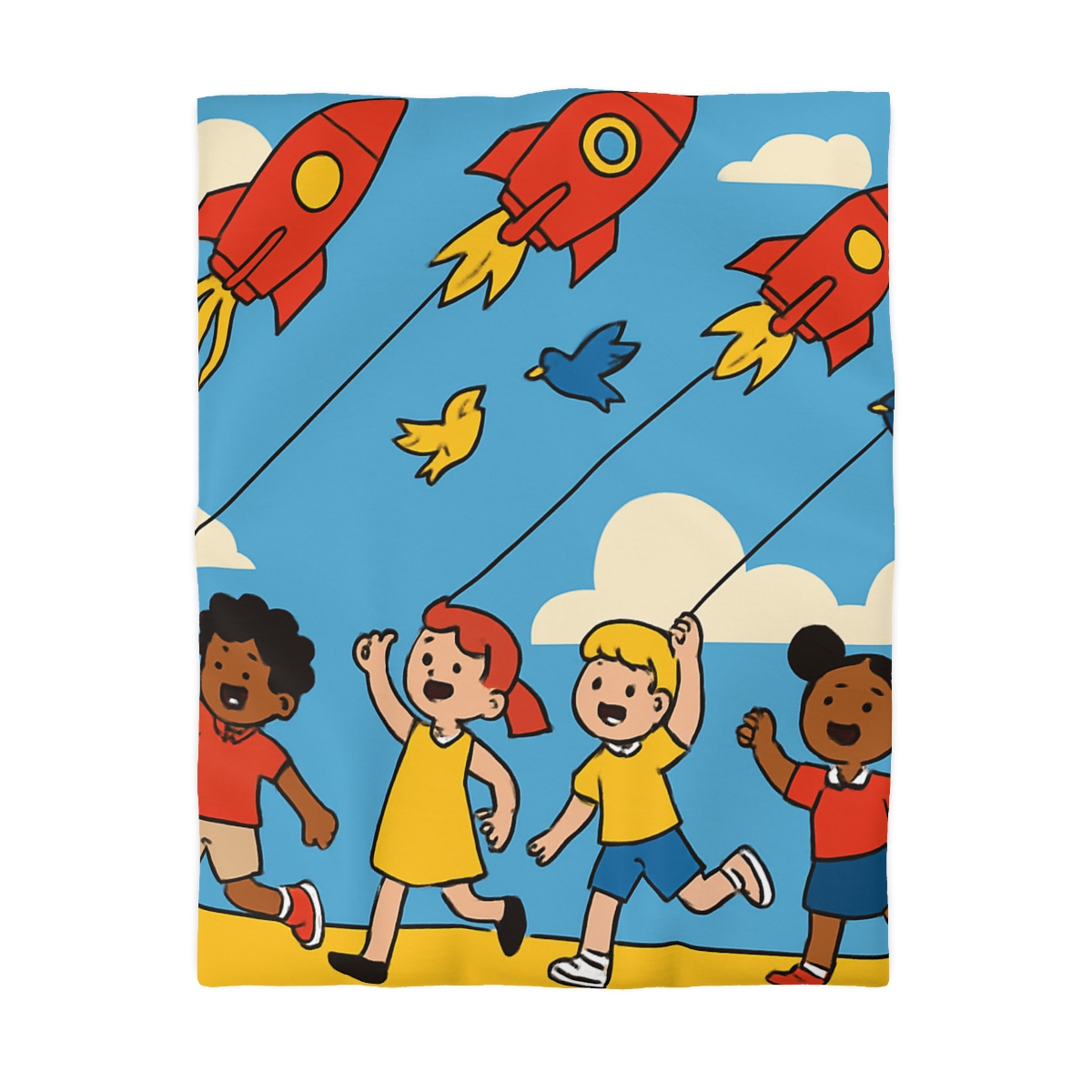 Rocket Kite Race soft comforter duvets